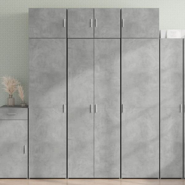 vidaXL Highboard Betongrau 70x42,5x185 cm Holzwerkstoff, 3281423