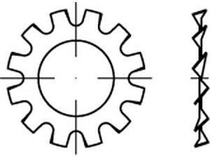 Zahnscheiben DIN 6797 Federstahl A 3,2 VE=S (5000 Stück)