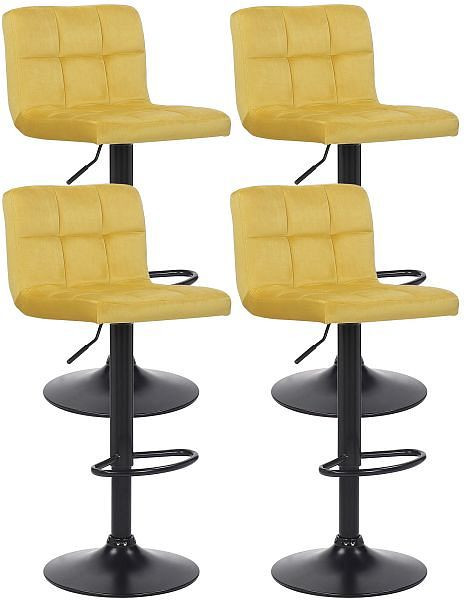 CLP Barhocker Feni Samt, gelb, VE: 4 Stück, 323881