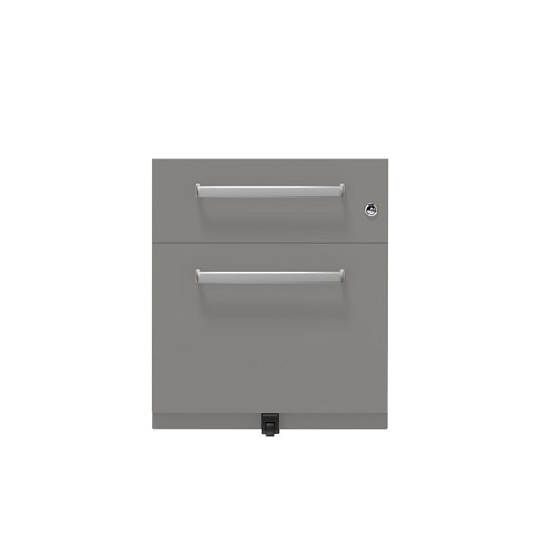 Bisley Rollcontainer Note™, 2 Schubladen, Tiefe 775 mm, Designgriff, 649 slate, NWH79M7BF649