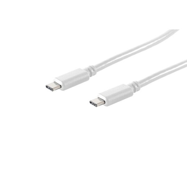 shiverpeaks BASIC-S, USB Kabel 3.1 C Stecker auf USB 3.1 Typ C Stecker (Gen. 2) weiß 1m, BS13-45026