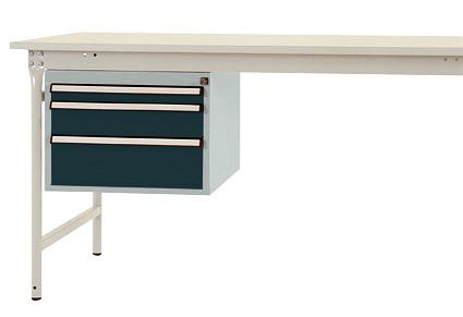 Manuflex Gehäuse-Unterbau stationär, Nutzhöhe 300 mm mit 3 Schubfächer, für Tischtiefe 800 mm, Anthrazit, ZB4652.7016