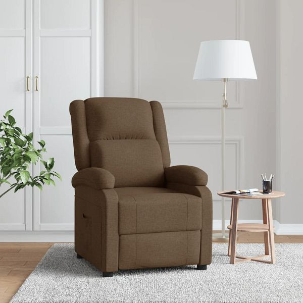 vidaXL Relaxsessel Braun Stoff, Top-Qualität, Metall, Holz, 340183