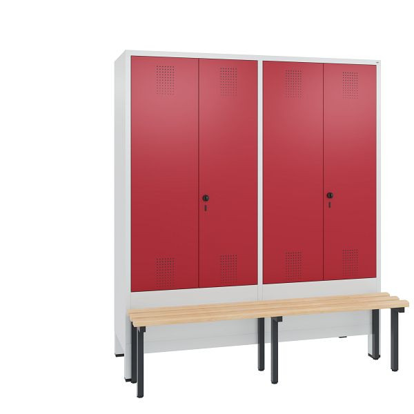 C+P Spind Evolo, 4 Abteile, H1850xB1590xT815 mm, Grau/Rubinrot, 48032-42 S10013