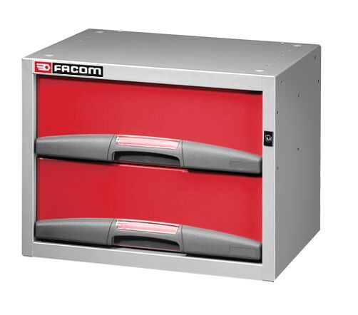 Facom Matrix Regal, klein, tief, mit 2 festen Schubladen, F50000041