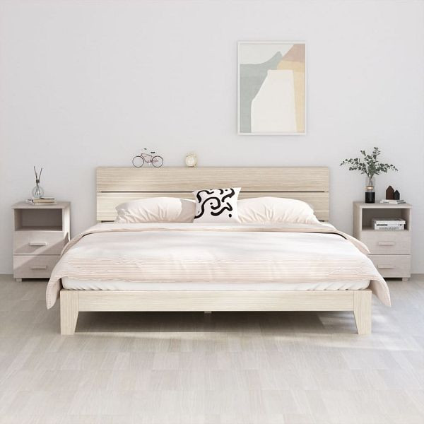 vidaXL Nachttische HAMAR 2 Stück Weiß 40x35x62 cm Massivholz, 340417