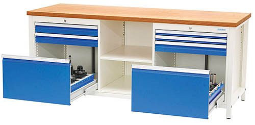 Bedrunka+Hirth CNC-Kastenwerkbank, Tiefe 750 mm, R 24-24, Schubladenanzahl: 7 Maße in mm (BxTxH): 2000 x 750 x 959, 03.20.34V96