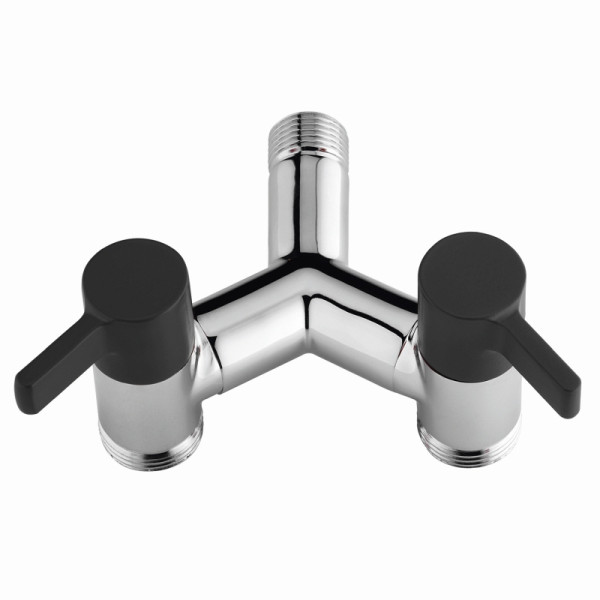Aquajet Doppel-Y-Zapfstelle ECO schwarz, verchromt, VE: 4 Stück, 73145BLK