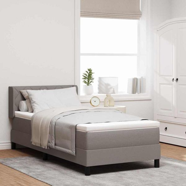 vidaXL Boxspringbett mit Matratze mit Matratze Taupe 100 x 200 cm, 3341157