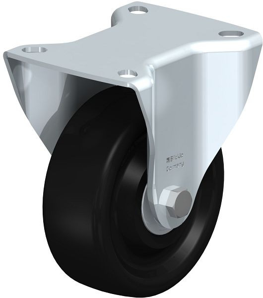 Blickle B-PHN 102HK Hitzebeständige Stahlblech-Bockrolle mit Anschraubplatte, Phenolharz, Schwarz, 755761