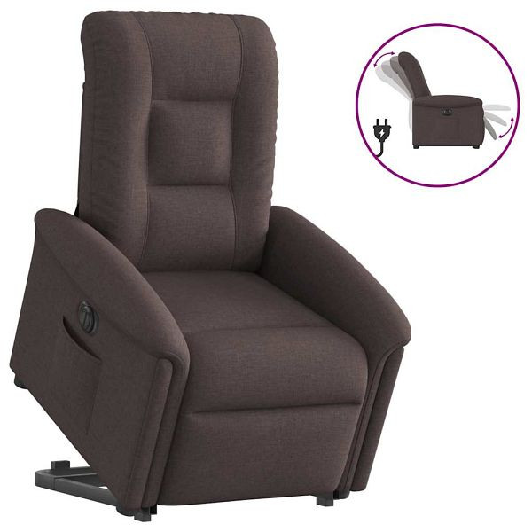vidaXL Relaxsessel mit Aufstehhilfe Elektrisch Dunkelbraun Stoff, 3303279