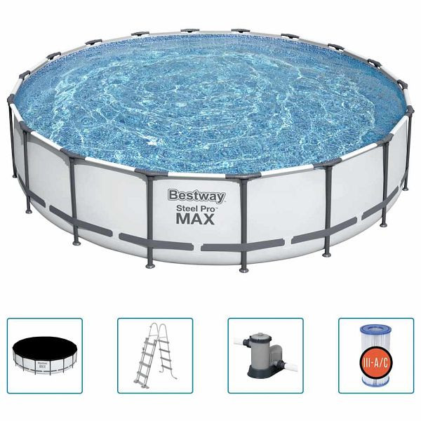 Bestway Steel Pro MAX Stahlrahmen-Pool-Set 549x122 cm, 93106