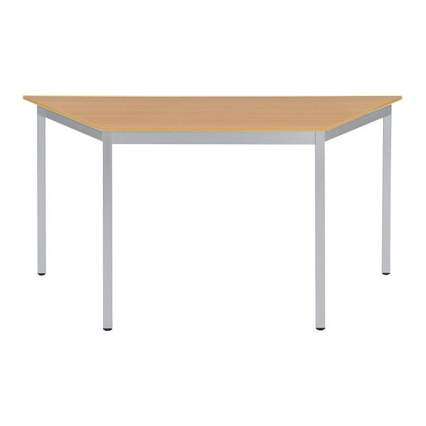 Bisley Mehrzwecktisch, Trapezförmig, Breite 1400 mm, Tiefe 700 mm, 25mm Tischstärke, 300 aluminium x BC buche, MTC25T1407BC300