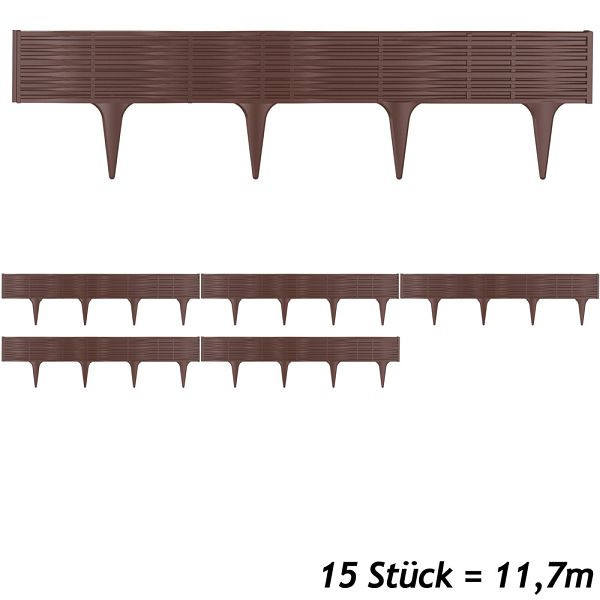 DEUBA Beeteinfassung 3er-Set Braun 11,7m, 994458, 4250525378269