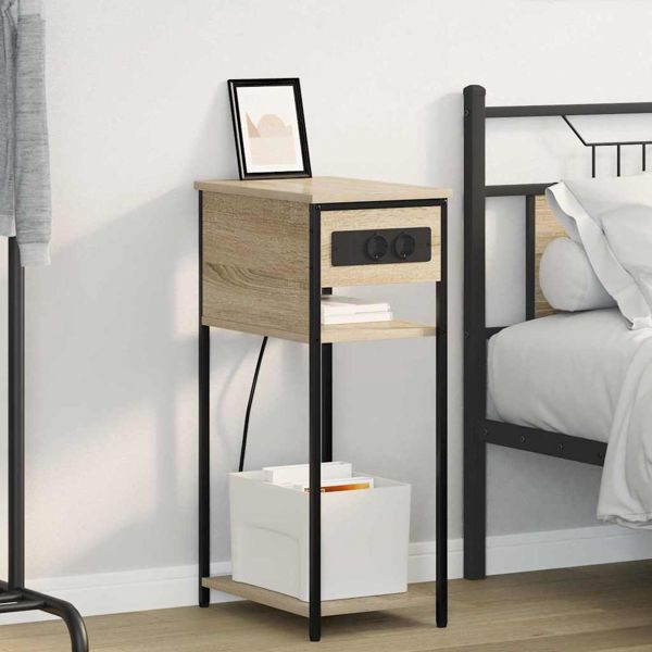 vidaXL Nachttisch Sonoma Eiche 41 x 28 x 76 cm Holzwerkstoff, 859576