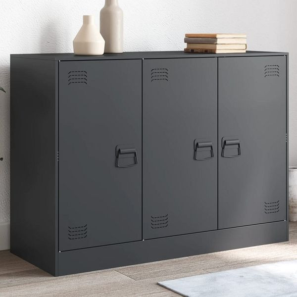 vidaXL Sideboard Anthrazit 99x39x73 cm Stahl, Material: Kaltgewalzter Stahl, 841723