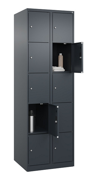 C+P Schließfachschrank Evolo PLUS, 10 Fächer, 1850x600x500mm, 7016/7016, 049000-205 S10016