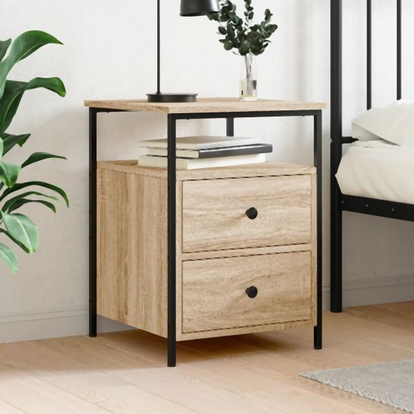 vidaXL Nachttisch Sonoma-Eiche 44x45x60 cm Holzwerkstoff, 826005