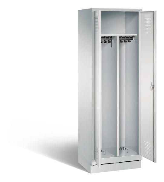 C+P Schwarz-Weiss-Spind Evolo, H1800xB610xT500mm, Farbe: Lichtgrau, 48022-20 S10001