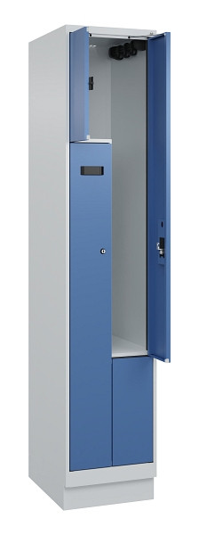 C+P Z-Spind Evolo PLUS, Sockel, 2 Fächer, 1950x400x500mm, 7035/5023, Zylinderschloss, 049023-122 S10036