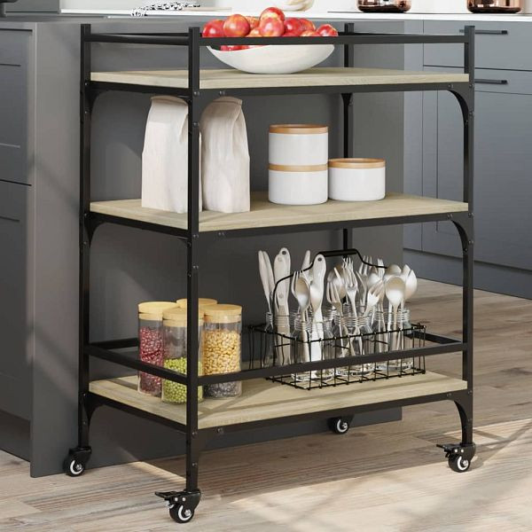vidaXL Küchenwagen Sonoma-Eiche 65x40x86,5 cm Holzwerkstoff, 842397