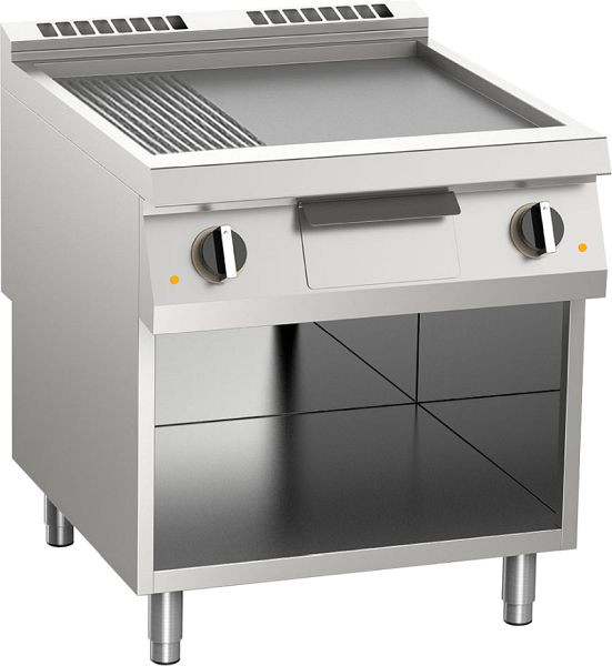KBS Elektro-Grillplatte geteilt aus Edelstahl 15,0 KW mit 2 Heizzonen offener Unterbau, 10512455