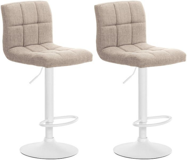 CLP Barhocker Calma Stoff weiß, creme, VE: 2 Stück, 323641