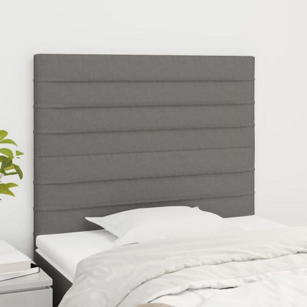 vidaXL Kopfteile 2 Stück Dunkelgrau 90x5x78/88 cm Stoff, 3116455