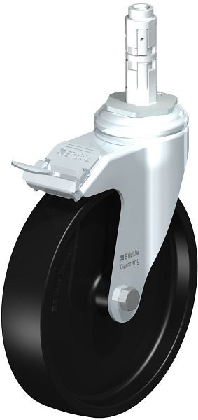 Blickle LKRA-POA 150G-11-FI-E12 Apparate-Lenkrolle mit Rückenloch & Feststeller, Polyamid, Schwarz, 750625