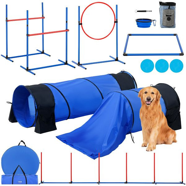 VEVOR Agility Training Set für Hunde 7-teiliges Set Hürden 2x Tunneln Sprungring, TYKMJKCTJJCKGHIUDV0
