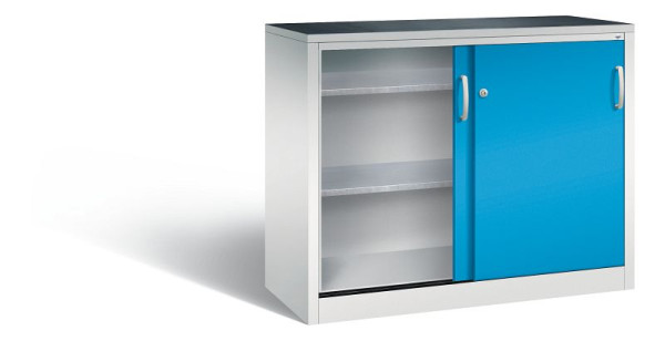 C+P Schiebetürenschrank Acurado, H1000xB1200xT500mm, Farbe: Lichtgrau / Lichtblau, Bügelgriff, 2056-09 S10075
