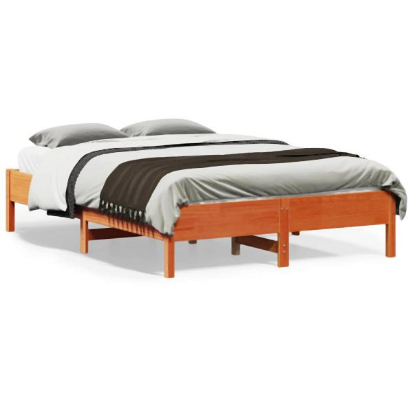 vidaXL Massivholzbett Wachsbraun 120x190 cm Kiefer, 842725