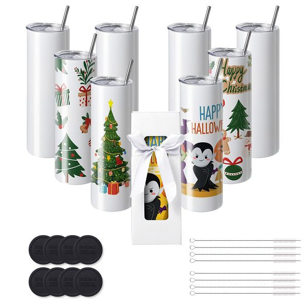 VEVOR 8er-Pack Gerade Sublimationsbecher, 887 ml Blanko-Becher, Edelstahl-Doppelwandbecher, KBJPJTJBXG8J1O806V0