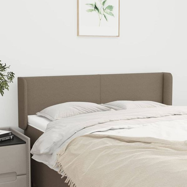 vidaXL Kopfteil mit Ohren Taupe 147x16x78/88 cm Stoff, 3118490