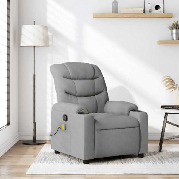 vidaXL Massagesessel Hellgrau Stoff, Füllung: Schaumstoff, 374156