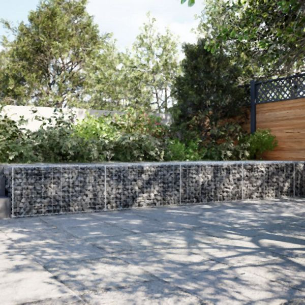 vidaXL Gabione mit Deckel 700x100x50 cm Verzinktes Eisen, 3295184