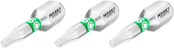 Hazet Bit, Sechskant massiv 6,3 (1/4 Zoll), Innen TORX® Profil, T9, Anzahl Werkzeuge: 3, 2223N-T9/3