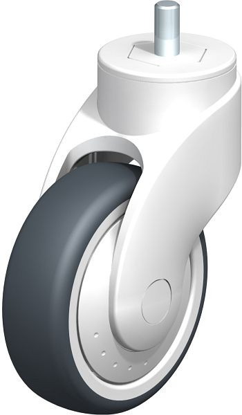 Blickle LWK-TPA 101K-FK-GS10 Kunststoff-Lenkrolle WAVE mit Gewindestift, Thermoplastisches Gummi-Elastomer, Grau, 744700