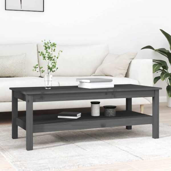 vidaXL Couchtisch Grau 110x50x40 cm Massivholz Kiefer, 814276