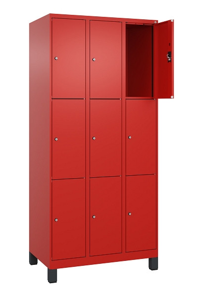 C+P Schließfachschrank Evolo PLUS, mit Füßen, 9 Fächer, 1950x900x500mm, 3020/30, 049010-303 S10025