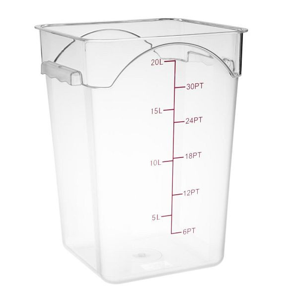 Hygiplas quadratischer Vorratsbehälter aus Polycarbonat, 20 l, DP130