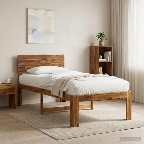 vidaXL Einzelbettgestell mit Kopfteil ROSTOCK Natur 80 x 200 cm, 903369
