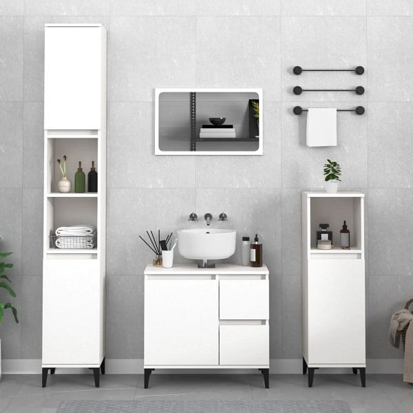 vidaXL Badschrank Weiß 30x30x190 cm Holzwerkstoff, 819796