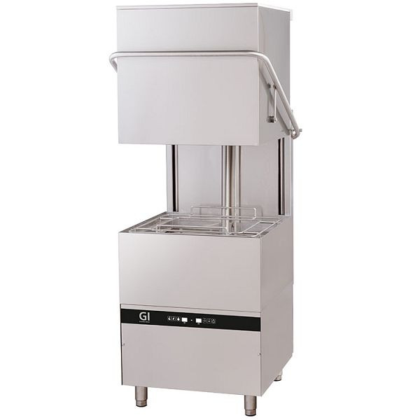Gastro-Inox digitaler Schiebespülmaschine mit Pumpe und Seifenspender, 50x50cm, 400V, Edelstahl AISI 304, 400.111