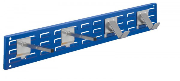 Kappes RasterPlan Wandschiene Schlitzplatte Set 9, L 920 mm x H 140 mm, RAL 5010, 2 x Universalhalter, 2 x Dornträger, 4202.08.5421