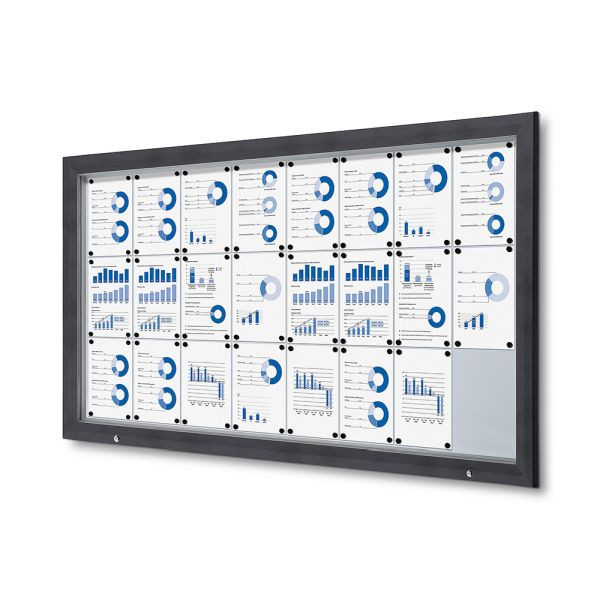 Showdown Displays Schaukasten Außen Premium 24xA4 RAL 7016, Gasdruckfeder, SCT24xA4PHC7016JS