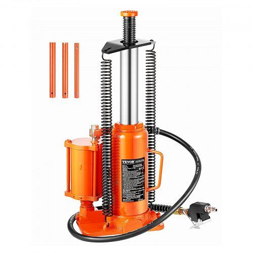 VEVOR lufthydraulischer Flaschenheber, 12 t Tragkraft, Hub 265–505 mm, pneumatisch/manuell, für SUV, Pickup, Lkw, PKW, Orange, QDPSQJD12TZJX276S002V0