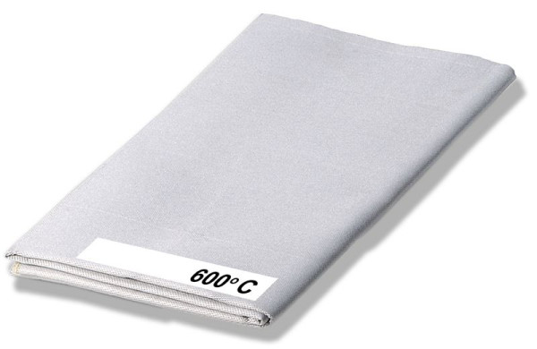 ELMAG Schweißdecke Material Glasgewebe, 2000x2000 mm, bis 600° C einseitig alufix beschichtet, 55268