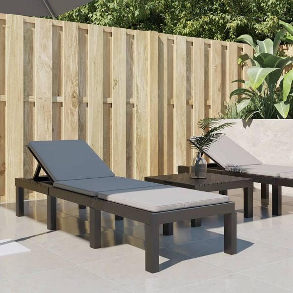 vidaXL Sonnenliege mit Kissen Anthrazit PP, 364723, 8720845897925