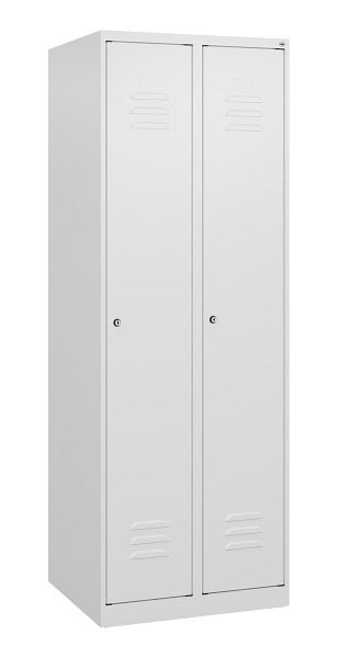 C+P Umkleidespind Classic PLUS mit Mitteltrennwand, 2 Abteile, 1700x600x500mm, 9016/9016, Zylinderschlösser, 0800007-20F S10025